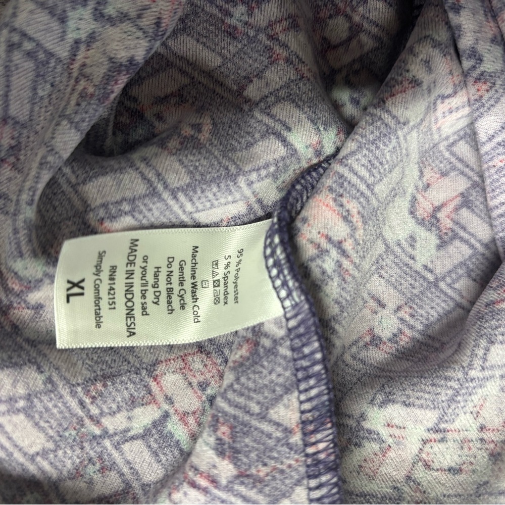 LuLaRoe Amelia Dress Womens XL Purple Floral Pleated Short Sleeve Back Zip Knit - Picture 4 of 4